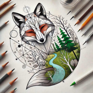 foxes tattoo design ideas lifelike layered fur shows resilience