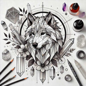 geometric-expression – tattoo design ideas free ai generated – pure-outline – for-back – Gallery: geometric-inkby-ai