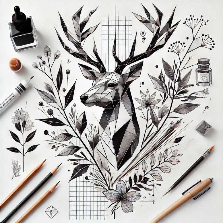 geometric tattoo design ideas harmonic ratio dynamic center for scapula