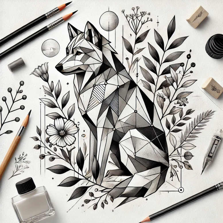 geometric tattoo design ideas point symmetry patterned for ankle