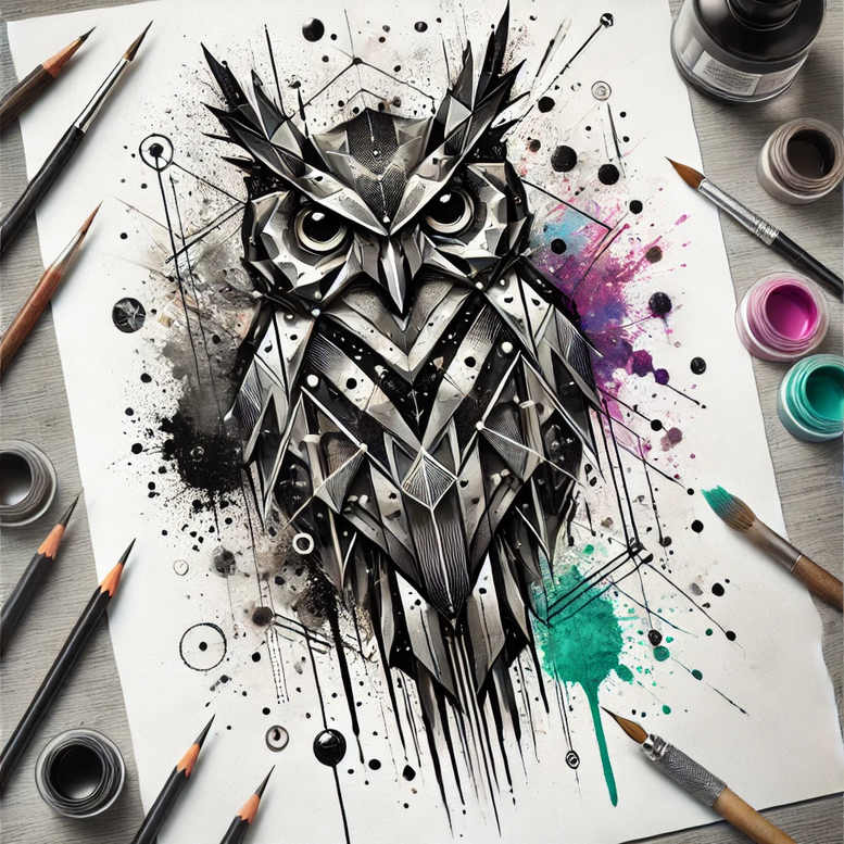 geometric tattoo design ideas solid shadow repetitive shapes embodying resilience