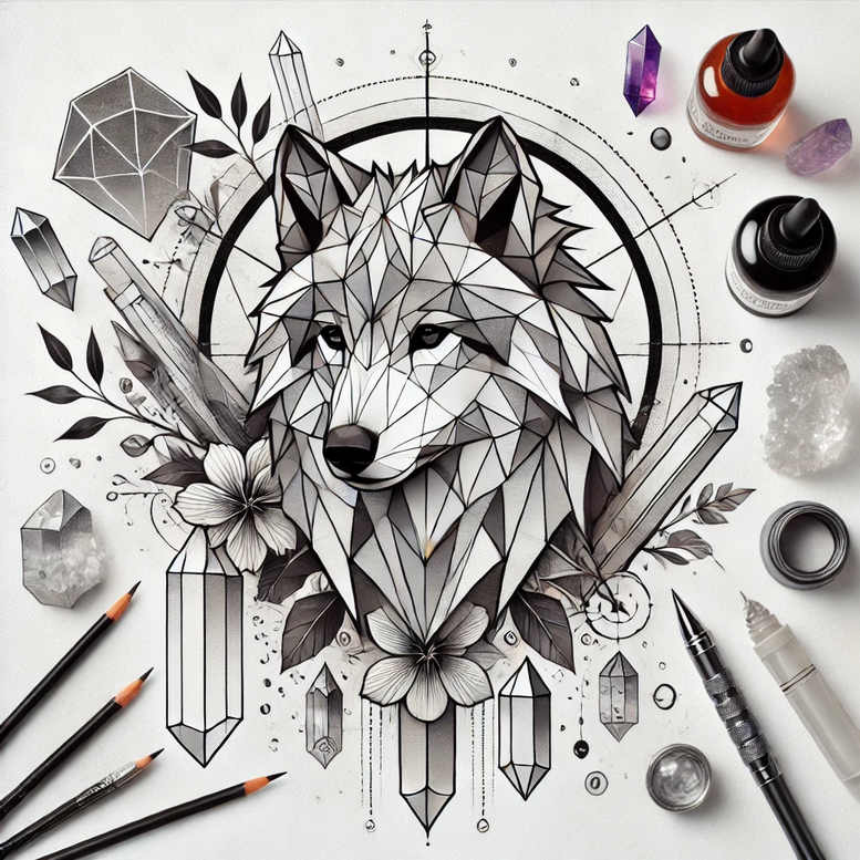 abstract-graphic – tattoo design ideas free ai generated – radial-symmetry – for-knee – Gallery: graphic-inkby-ai
