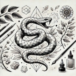 line-pattern – tattoo design ideas free ai generated – spiral-array – for-upper-arm – Gallery: graphic-inkby-ai