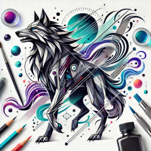 symmetrical-pattern – tattoo design ideas free ai generated – abstract-polygons – for-lower-chest – Gallery: graphic-inkby-ai