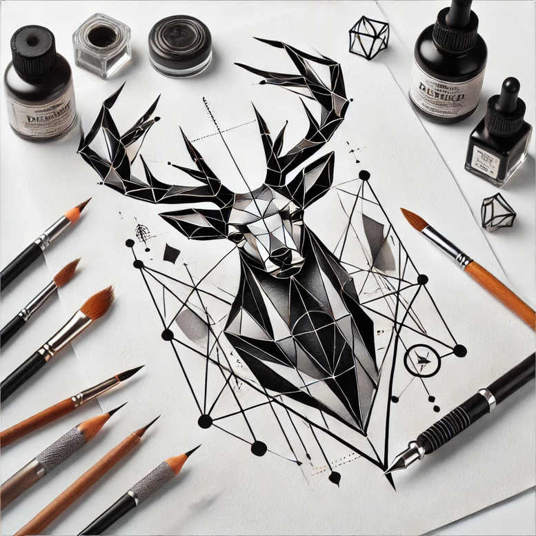 graphic tattoo design ideas interlaced dot grid for knee