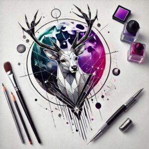 graphic tattoo design ideas spokes fractal design determination and power