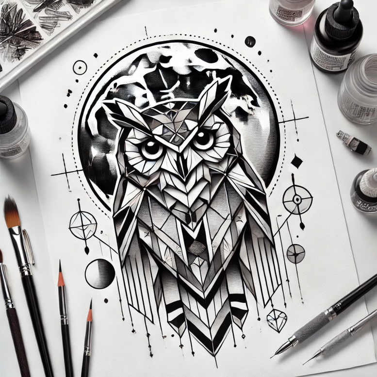 graphic tattoo design ideas fine line rotational symmetry perseverance and power