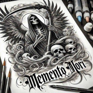 dark-silhouette – tattoo design ideas free ai generated – realism-ultra-detailed – for-inner-arm – Gallery: grim-reaper-inkby-ai