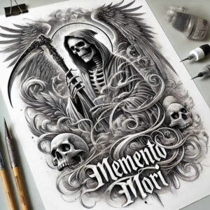dark-spirit – tattoo design ideas free ai generated – surrealism-fluid-motion – for-side – Gallery: grim-reaper-inkby-ai