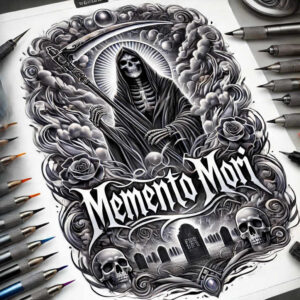 mysterious-figure – tattoo design ideas free ai generated – madness – for-lower-arm – Gallery: grim-reaper-inkby-ai