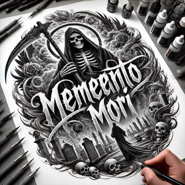 reaper-design – tattoo design ideas free ai generated – realism-natural-luminosity – for-abdomen – Gallery: grim-reaper-inkby-ai