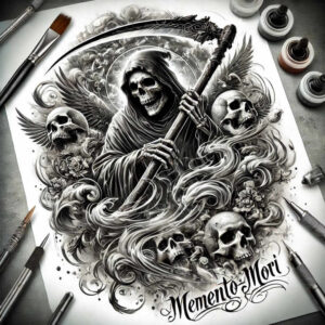 dark-silhouette-demonic-realism-light-play – tattoo design ideas free ai generated – Gallery: grim-reaper-inkby-ai