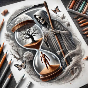 death-figure-tattoo-unsettling-neotraditional-color-saturation – tattoo design ideas free ai generated – Gallery: grim-reaper-inkby-ai