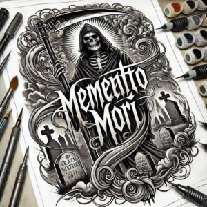grim-reaper tattoo design ideas sharp-focus cloak stands for determination