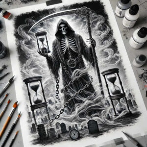 grim-reaper tattoo design ideas displaced objects shadow play for back shoulder
