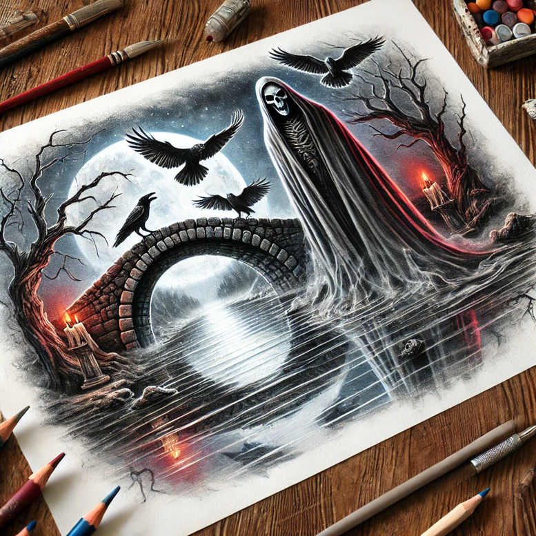 grim-reaper tattoo design ideas ultra-detailed shadow play for shoulder