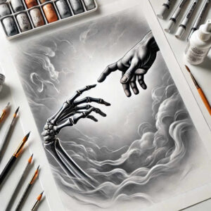 abstract-hands – tattoo design ideas free ai generated – realism-real-shadows – for-spine – Gallery: hands-inkby-ai