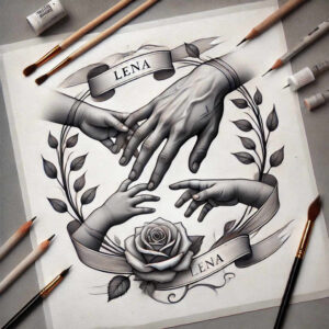 delicate-hands – tattoo design ideas free ai generated – neotraditional-balanced-color – for-outer-arm – Gallery: hands-inkby-ai