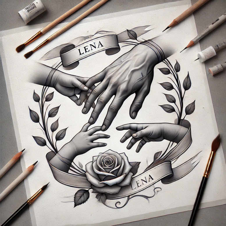 delicate-hands – tattoo design ideas free ai generated – neotraditional-balanced-color – for-outer-arm – Gallery: hands-inkby-ai