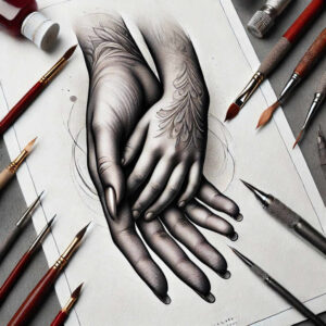 hands-and-light – tattoo design ideas free ai generated – realism-light-and-shadow-play – for-biceps – Gallery: hands-inkby-ai