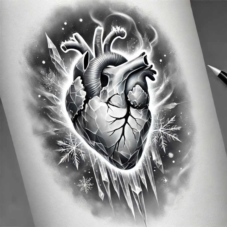 heart-with-line – tattoo design ideas free ai generated – surrealism-ethereal – for-lower-arm – Gallery: hearts-inkby-ai