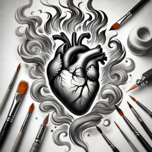 heart-with-line-series – tattoo design ideas free ai generated – realism-moist-effect – for-biceps – Gallery: hearts-inkby-ai