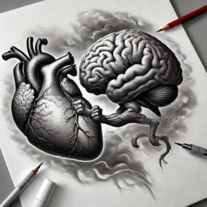 hearts tattoo design ideas precise lines bold outlines symbolising perseverance