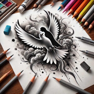 divine-spirit – tattoo design ideas free ai generated – neotraditional-rich-shading – for-biceps – Gallery: holy-spirit-inkby-ai