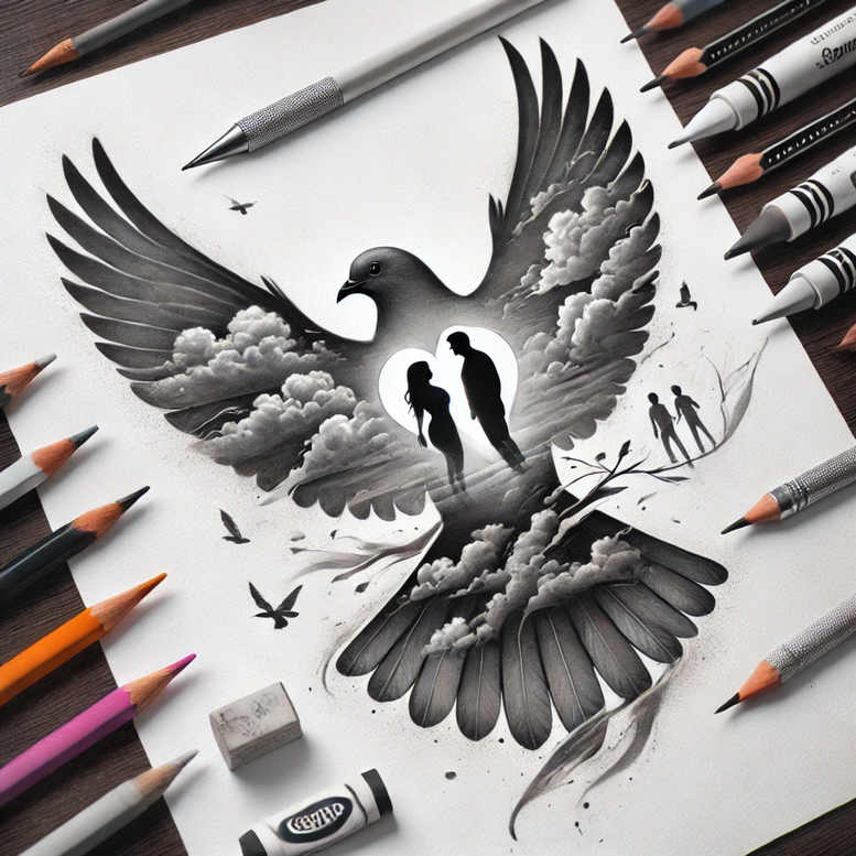 spirit-grace – tattoo design ideas free ai generated – surrealism-translucent-layers – for-lower-arm – Gallery: holy-spirit-inkby-ai
