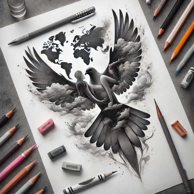 spirit-transformation – tattoo design ideas free ai generated – neotraditional-classic-motifs – for-shoulder-blade – Gallery: holy-spirit-inkby-ai