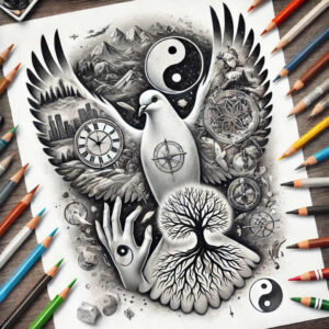 holy-spirit tattoo design ideas artistic contrast aura stands for strength