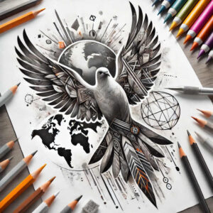 holy-spirit tattoo design ideas enhanced color sacred flame for palm