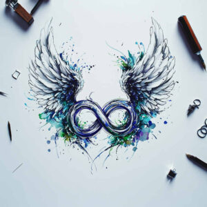 infinity-silhouette-tiny-detail-for-temple – tattoo design ideas free ai generated – Gallery: infinity-signs-inkby-ai