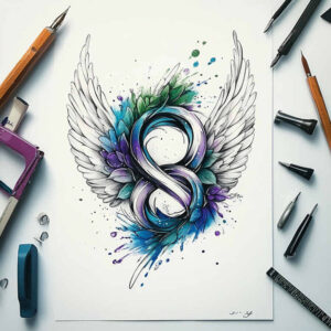 infinity-with-waves-tattoo-dotwork-for-back – tattoo design ideas free ai generated – Gallery: infinity-signs-inkby-ai