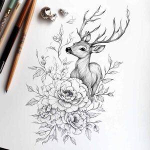 Delikatne kwiaty - Free tattoo design ideas ai genereted - inkby.ai
