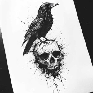 Kruki i wrony - Free tattoo design ideas ai genereted - inkby.ai