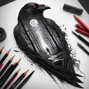 Kruki i wrony - Free tattoo design ideas ai genereted - inkby.ai