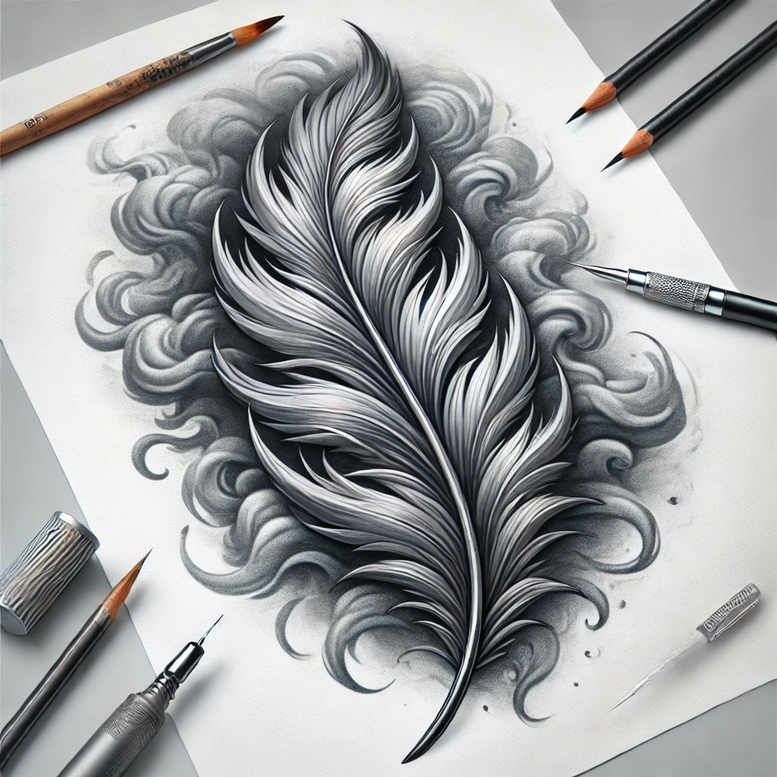 Piórka - Free tattoo design ideas ai genereted - inkby.ai