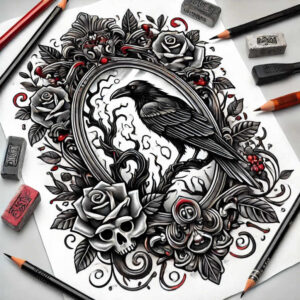 Kruki i wrony - Free tattoo design ideas ai genereted - inkby.ai