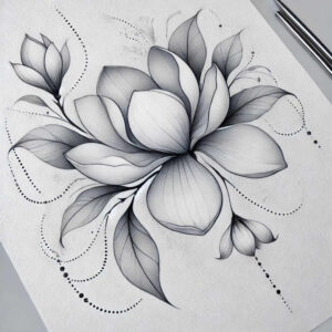 Delikatne kwiaty - Free tattoo design ideas ai genereted - inkby.ai
