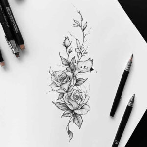 Delikatne kwiaty - Free tattoo design ideas ai genereted - inkby.ai