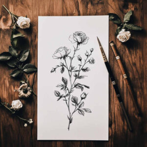 Delikatne kwiaty - Free tattoo design ideas ai genereted - inkby.ai