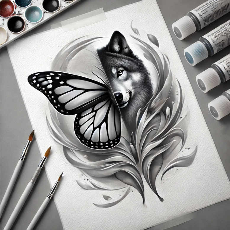 Motyle ćmy ważki - Free tattoo design ideas ai genereted - inkby.ai