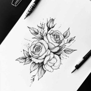 Delikatne kwiaty - Free tattoo design ideas ai genereted - inkby.ai