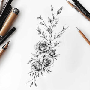 Delikatne kwiaty - Free tattoo design ideas ai genereted - inkby.ai