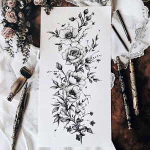 Delikatne kwiaty - Free tattoo design ideas ai genereted - inkby.ai