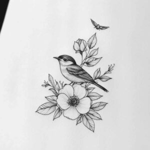 Delikatne kwiaty - Free tattoo design ideas ai genereted - inkby.ai