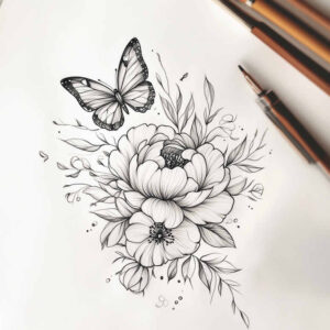 Delikatne kwiaty - Free tattoo design ideas ai genereted - inkby.ai