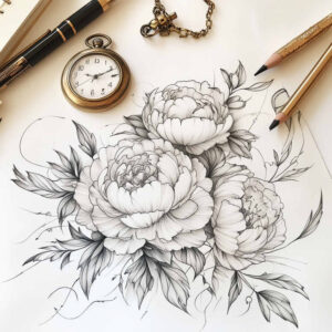 Delikatne kwiaty - Free tattoo design ideas ai genereted - inkby.ai