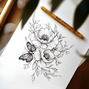 Delikatne kwiaty - Free tattoo design ideas ai genereted - inkby.ai